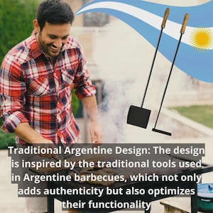Heavy-Duty Iron Fire Poker and Shovel Grill Tool Set for BBQ, Campfire, Fireplace, and Outdoor Cooking