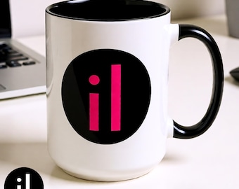Tazza da caffè in ceramica bianca moderna iNNOVATION Insights Icon – Tazza da caffè moderna
