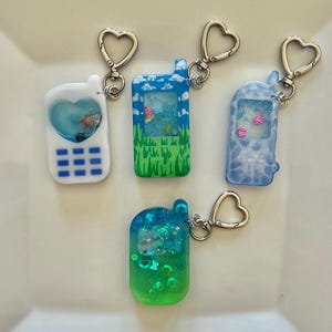 Frutiger Aero Resin Phone Shaker Keychains