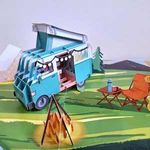 Carte Mavens, Fête des pères, camping-car, carte pop-up pour homme, carte d'anniversaire 3D, petits-enfants, petit-fils, adieux, retraite, grand-père, rétablissement