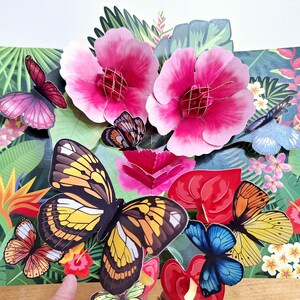 Card Mavens Tropical Garden 3D Pop Up Biglietto di auguri di compleanno Donna Mamma Nonna Sorella Figlia Zia Festa della mamma Anniversario Grazie Guarisci