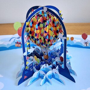 Card Mavens Hot Air Balloon Geburtstags-Pop-Up-Karte 3D-Karte für Jungen-Mädchen-Sohn-Enkel-Kinder-Glückwünsche, danke, Graduierung, Bon Voyage