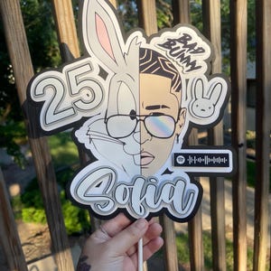 Bad Bunny Cake Topper / Bad Bunny Birthday / Bad Bunny Party Decor