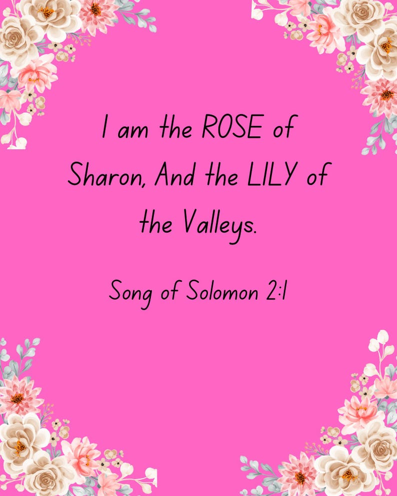 Bible Verse Printable Art / Song of Solomon 2:1 / God's Beautiful Love ...