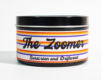 The Zoomer Candle – Sunscreen & Driftwood Scented Soy Candle