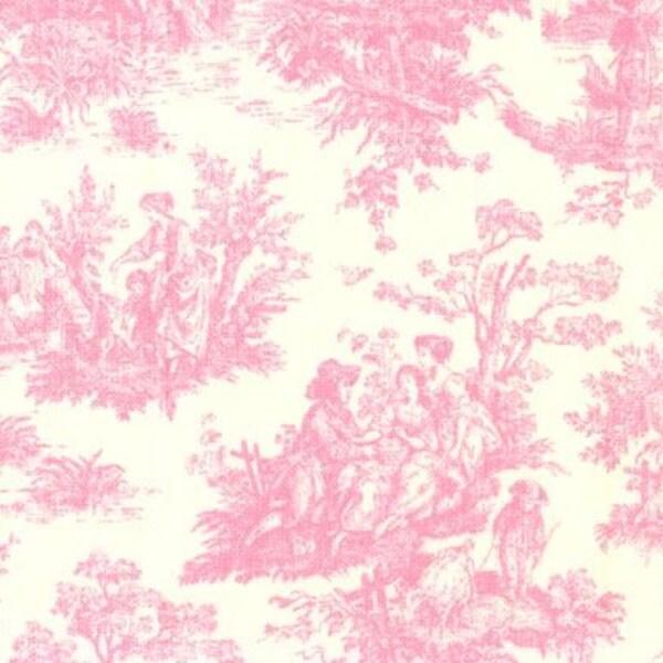 Jamestown Toile Baby Pink White Home Dec Fabric Premier Prints