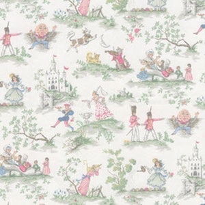 Textiles français Toile de Jouy Fabric (Oberkampf) Soft Rose and Dusty Pink