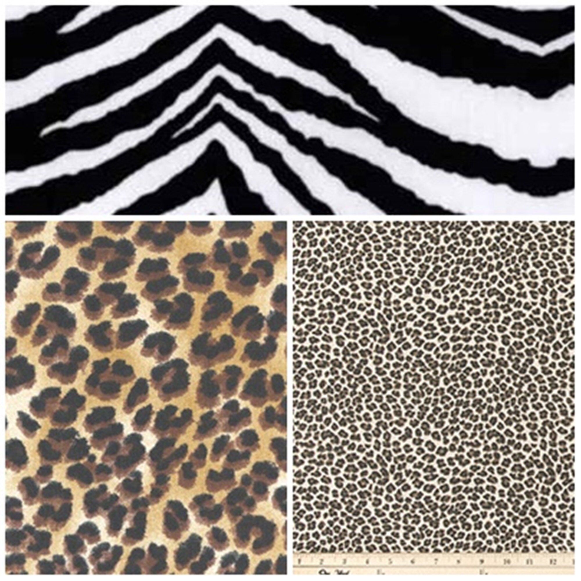 Animal Print Set Cheetah Leopard Zebra fabric Home Dec Etsy