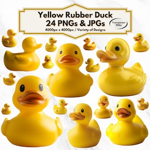 Yellow Rubber Duck Clipart: Bath Time Graphics (Digital Download)