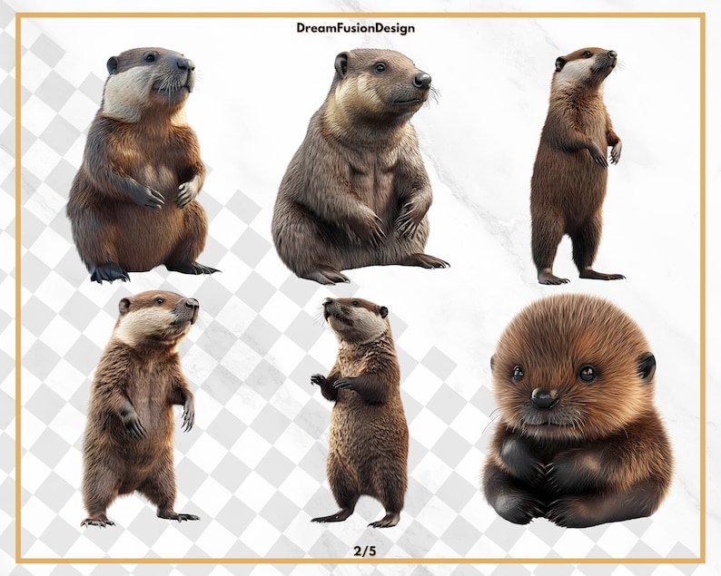 Beaver Clipart, Cute Beaver Illustration, Woodland Animal PNG, Wildlife ...