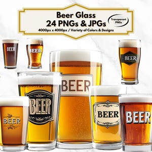 Beer Glass Clipart, Beer Glass PNG, Beer Glass JPG, Beer Png, Beer Clipart, Alcohol Clipart, Beer Mug Clipart, Pub Clipart, Beverage Clipart