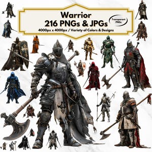 Średniowieczny Rycerz Clipart, Wojownik Ilustracje, Rycerz PNG, Sztuka Fantasy, Historyczne Bitwy Graficzne, Projekty Rzemieślnicze, Scrapbooking