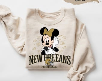 New Orleans Football Minnie Mouse Sweatshirt: Game Day Crewneck