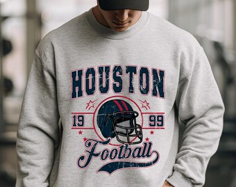 Houston Football 1999 Retro Sports Fan Vintage Style Aesthetic Tshirt Sweatshirt Top