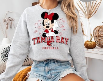 Tampa Bay Football Minnie Sweatshirt, Buccaneers Game Day Crewneck, Sport Grey Top