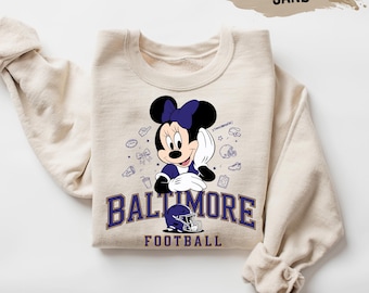 Minnie Mouse Baltimore Football T-Shirt: Game Day Crewneck