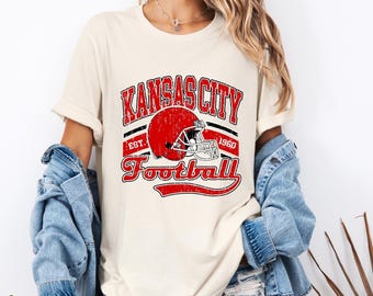 Kansas City Football Shirt | Retro Style Crewneck | Sunday Game Day T-shirt