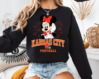 Kansas City Football Sweatshirt: Minnie Mouse Game Day Crewneck