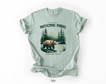 Comfort Colors® National Parks T-Shirt: Bear Forest Graphic Tee, Earth Day Gift