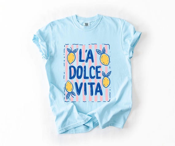 La Dolce Vita Shirt Italian Summer Tee Lemon Graphic Top Amalfi Coast Vacation Apparel Preppy European Travel T-Shirt Retro Summer Top