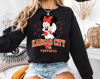 Kansas City Football Sweatshirt: Minnie Mouse Game Day Crewneck