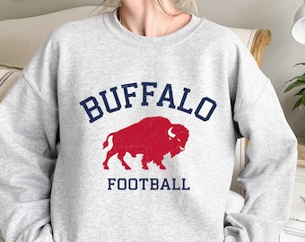 Buffalo Football Sweatshirt – Cozy and Stylish Unisex Pullover, Buffalo Sports Fan Apparel, Perfect for Game Days and Casual Wear