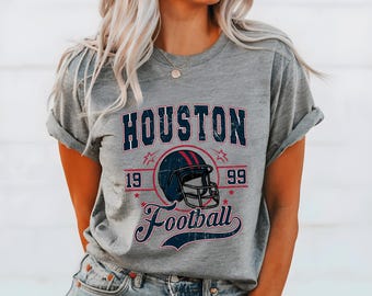 Houston Football 1999 Retro Sports Fan Vintage Style Aesthetic Tshirt Sweatshirt Top