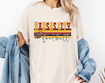 Kansas City Football Shirt: Retro Style Football Tee, Comfort Colors