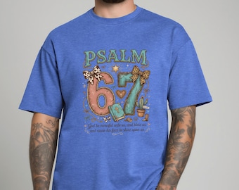Psalm 67 Christian Western Shirt Bible Verse Coquette Bow Leopard Sweatshirt Gift Tee