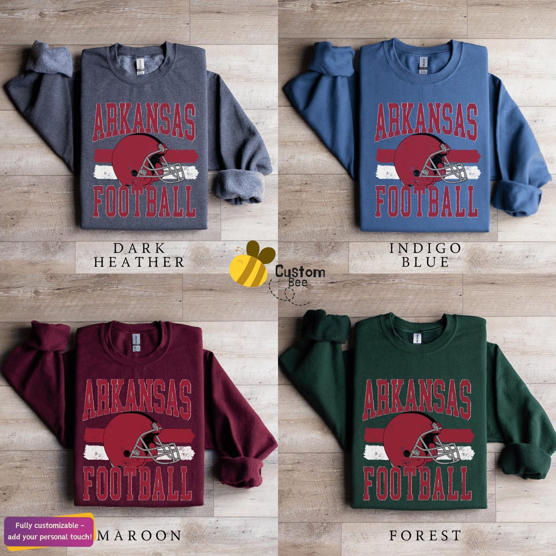 Arkansas Football Sweatshirt & Hoodie Arkansas Tshirt Distressed Retro