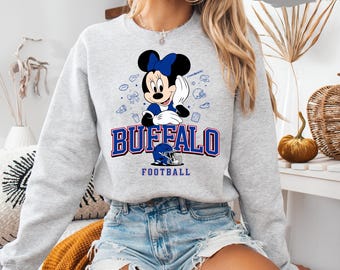 Buffalo Football Minnie Sweatshirt,Game Day Crewneck,Cute Fan Shirt