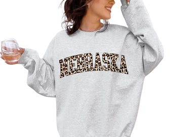 Leopard Nebraska Shirt, Home State Pride Tee, Nebraska Gift for Women