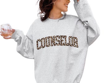 Leopard Counselor T-Shirt, Counselor Gift, School Staff Sweatshirt