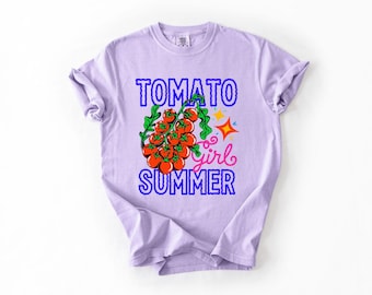 Comfort Colors® Tomato Girl Summer Shirt Italian Summer Aesthetic Tee Mediterranean Vacation Top Trendy Foodie Graphic T-Shirt