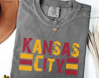 Kansas City Retro Football Shirt: Vintage Football Crewneck - Comfort Colors