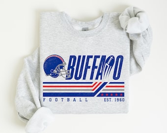 Buffalo Football Shirt, Vintage Buffalo Game Day Tee, Blue Football Fan Shirt, Retro Football Graphic Tee, Tailgate Gift