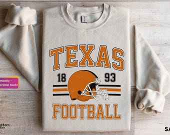 Texas Football Sweatshirt Hoodie | Retro Distressed T-Shirt | Game Day Apparel | Texas Football Fan Gift