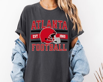 Atlanta Football Shirt: Retro Distressed Comfort Colors Tee