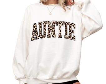 Leopard Auntie T-Shirt, Auntie Life Sweatshirt, Cool Aunt Gift