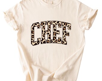 Leopard Chef T-Shirt, Funny Chef Gift, Professional Cook Sweatshirt