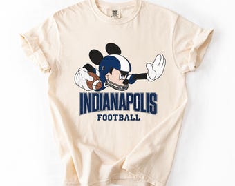 Indianapolis Football Mickey Mouse T-Shirt: Vintage Game Day Comfort Colors Tee