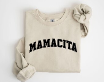 Mamacita Sweatshirt, Trendy Varsity Crewneck, Latina Mom Sweatshirt, Hispanic Mama Gift, Minimalist Graphic Sweatshirt, Gift for Her