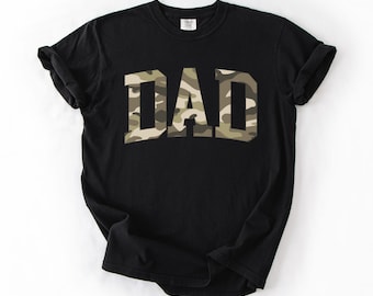 Custom Name Dad Camo T-Shirt: Comfort Colors Father's Day Tee