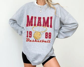 Miami Basketball Shirt Retro 1988 Sweatshirt Vintage Sport Florida Fan Gift Unisex Tee