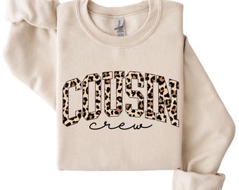 Leopard Cousin Crew T-Shirt, Family Reunion Sweatshirt, Matching Tees