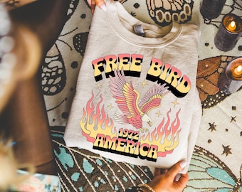 Free Bird Comfort Colors Tee: Retro Rock Band T-Shirt
