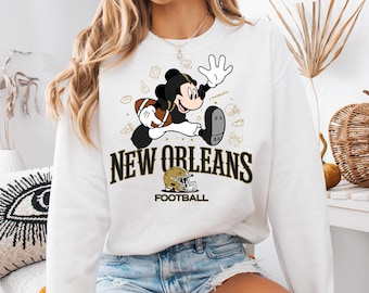 Vintage Mickey New Orleans Football Fan Tshirt & Cozy Sweatshirt