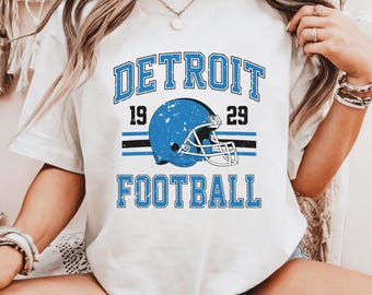 Detroit Football T-Shirt: Retro Distressed Game Day Tee