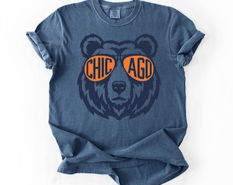 Comfort Colors® Chicago Bear Shirt, Chicago Animal Graphic Tee, Windy City Bear Sunglasses Shirt, Cute Chicago Gift Tee