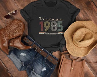 Jahr nach Wunsch, 40. Geburtstag Damenshirt, Vintage Classic Shirt, 40. Geschenk für Frauen, Retro Shirt, 1985 oder dein Wunschjahr
